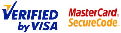 Saugumo programų „Verified by Visa“ ir „MasterCard SecureCode“ logotipai